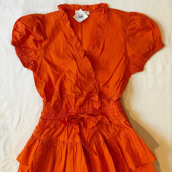 New Boutique Item DItto Orange Ruffle Romper Dress Size S - Picture 2 of 6